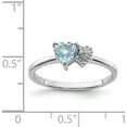 thumbnail image 3 of Sterling Silver Polished Aquamarine And Diamond Ring (Size 6) Made In Thailand qr7063mar-6, 3 of 5