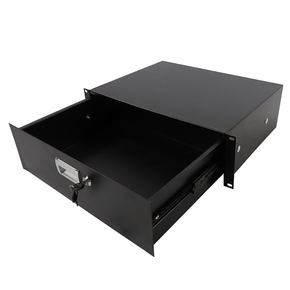 Cajón Rack Ktaxon 2U Acero con Cerradura 48x36x9 cm Negro