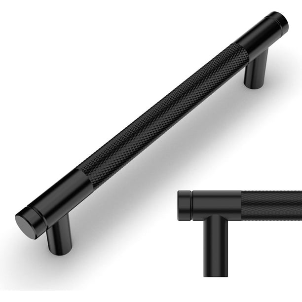 2 Pieces Black Kitchen Handle 128mm Furniture Handles with Screws, for Desks, Drawers
