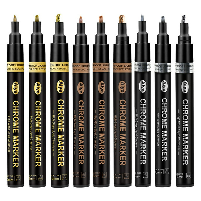 BetterZ Marker Pen Waterproof High-gloss DIY Supplies Liquid Chrome Paint  Pen for Model Silver B