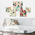 thumbnail image 2 of Designart "Geometric Illusion With A Retro Twist" Abstract Wall Art Set Of 5 - Blue Vintage Living Room Metal Art Set, 2 of 6