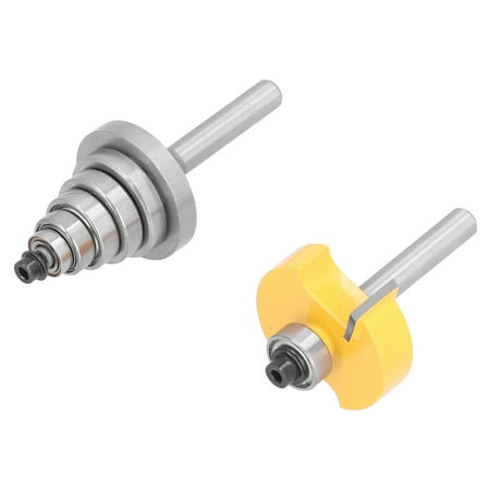 

Rabbet Router Bit 1/4in Shank Rabbeting Bearing Set With Wrench For Composites For Hardwood For Plywood