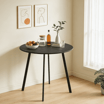 Ktaxon Modern Round Dining Table for 2~4, Simplistic 35.5" Kitchen Breakfast Table, Multifunctional Use Table for Small Space, Black