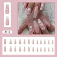 thumbnail image 2 of rynn&rae Z115 Coffin Medium Long Press on Nails Tips Full Cover Fake French Blue Black Pink Rainbow White Rhinestones Summer Uñas Postizas 24 ct/pk, 2 of 4