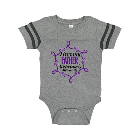 

Inktastic I Love My Father Alzheimer s Awareness with Purple Hearts Gift Baby Boy or Baby Girl Bodysuit