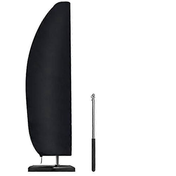 Funda Para Sombrilla, Impermeable, A Prueba De Viento, Resistente Tela Oxford A Prueba De Desgarros Funda Para Paraguas Voladiza Extra Grande Con Cremallera (265 X 40/70 / 50 Cm) - Negro