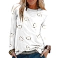 thumbnail image 2 of Puntoco Mujer Casual Cuello Redondo Manga Larga Impreso Camisa Suelta Blusa tops Puntoco Puntoco-6386, 2 of 5