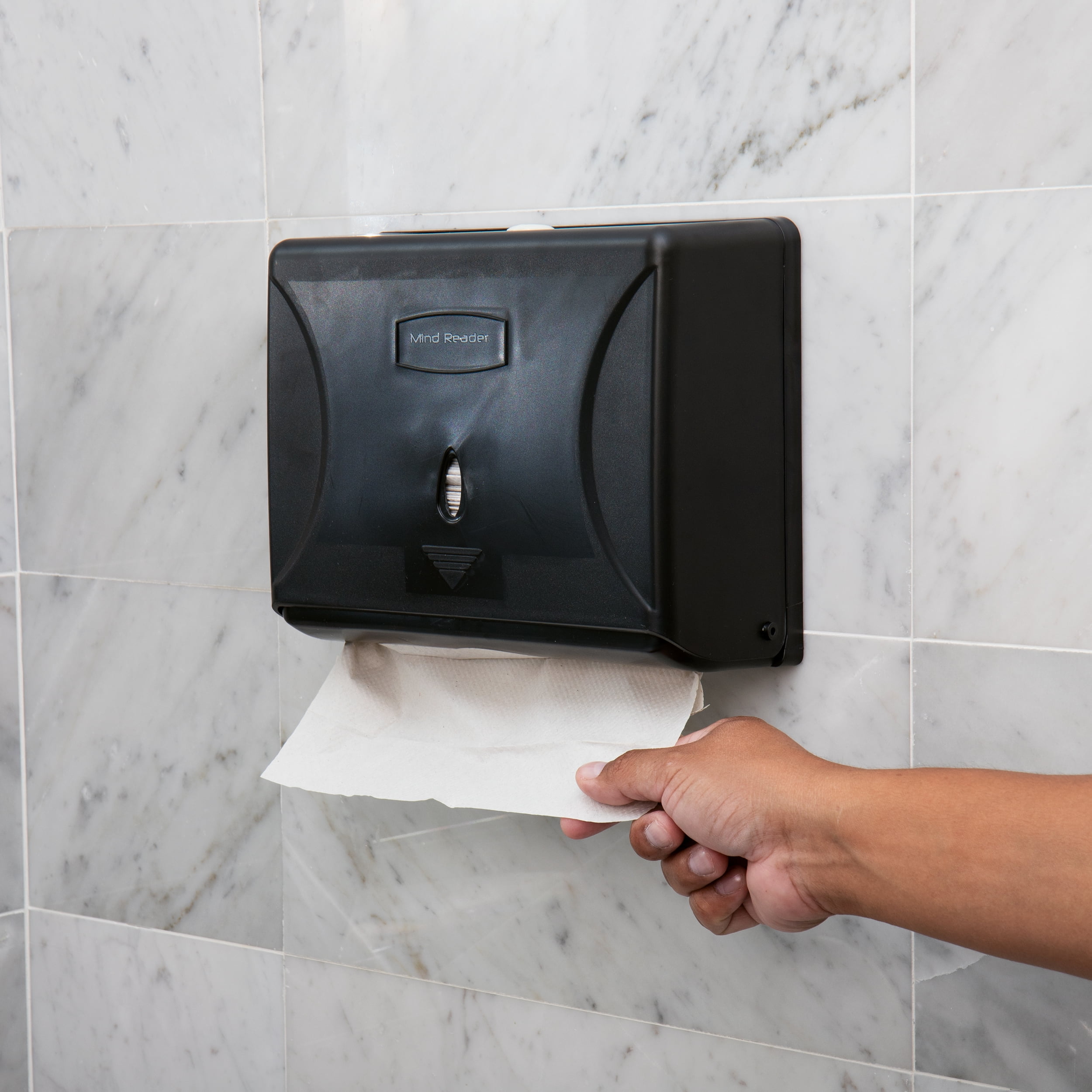 Mind Reader Multi-Fold Paper Towel Dispenser, Paper Towel Holder, Black