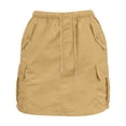 thumbnail image 3 of YgkuHd Cargo Skirt for Women Casual Fashion Pants Ladies Solid-color Stretch Belt Skirt String Button Pockets Shorts Dress Work Skirt with Pocket,Yellow_2XL, 3 of 8