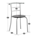 thumbnail image 2 of Ktaxon 3 Piece Dining Set Home Kitchen Furniture Table and 2 Chairs with Wine Rack Black and Sliver, 2 of 10