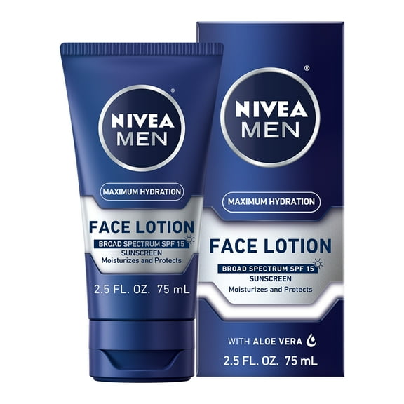 4 Pack NIVEA Men Maximum Hydration Protective Lotion SPF 15, 2.5 Fluid Ounce