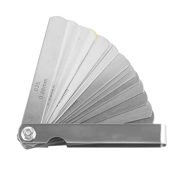 Blade Feeler Gauge, Stainless Steel Metric Imperial Measurement Tool with 32 Blades, Foldable and Convenient to Store, Suitable for Car Maintenance