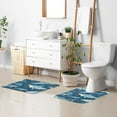 thumbnail image 6 of Toilet Rug Rectangle Bathroom Rugs Non-Slip Soft Plush Machine Washable Contour Bath Mat Sharks Fish in Sea 24x16, 6 of 9