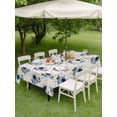 thumbnail image 4 of Outdoor Tablecloth with Umbrella Hole for Patio/Picnic/Party/Camping, Navy Blue Spring Floral Waterproof Table Cloth Rectangle Table Cover Washable, Farmhouse Flowers Modern Art (60"x 102"), 4 of 8