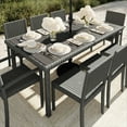 thumbnail image 5 of Martha Stewart 71" Indoor-Outdoor Patio Table with Engineered Wood Top in Gray Rattan Wicker, 5 of 11