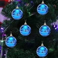 thumbnail image 3 of kiskick 6Pcs/Box 6cm Christmas Balls - Vibrant Round Shape with Stripe Design, Lightweight Reusable Decoration, Color Painted Xmas Theme Balls, Party Pendant Supplies, 3 of 8