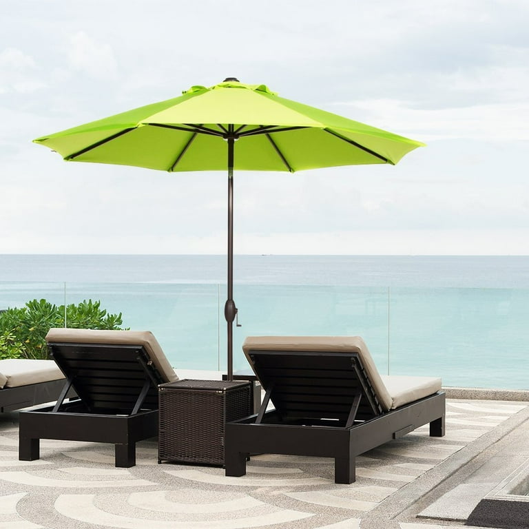 abba 9 foot auto tilt and crank aluminum patio umbrella Abba Patio 9-Ft Aluminum Patio Umbrella with Auto Tilt and Crank, 8 Ribs,  Lime Green