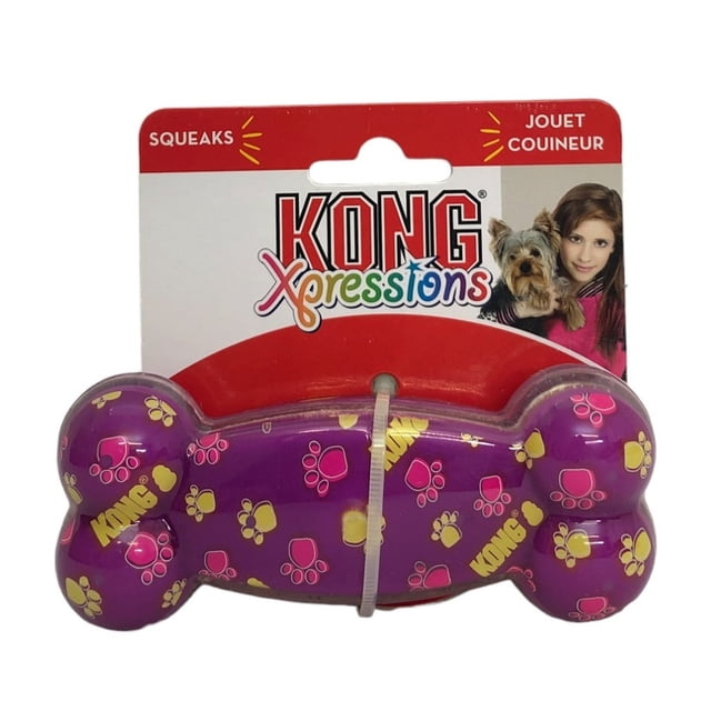 Juguete para perro Kong Xpressions hueso chico con sonido Colores varios