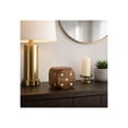 thumbnail image 3 of Antique Cube Dice for Home Decor - Figurine Accent for Bathroom, Office, Living Room, and Shelf Styling - Modern Wood and Metal Object Sculpture Ornament for Coffee Table Display - 5?, Brown, 3 of 9