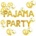 thumbnail image 2 of (oro + oro rosa) Globos de fiesta de oro rosa Pancarta de fiesta de pijamas Decoración de fiesta de pijamas Globos de fiesta de spa para fiesta de pijamas, 2 of 5