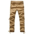 thumbnail image 5 of IROINNID Cargo Pants for Men Outdoor Wide Leg Cargo Solid Relaxed Fit Casual Loose Cotton Pants with Multi-Pocket,Khaki, 5 of 9