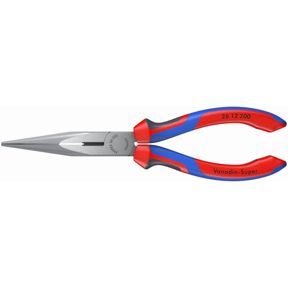 KNIPEX Tools - Long Nose Pliers With Cutter, Multi-Component (2612200), Multi-Colour, 8 inches