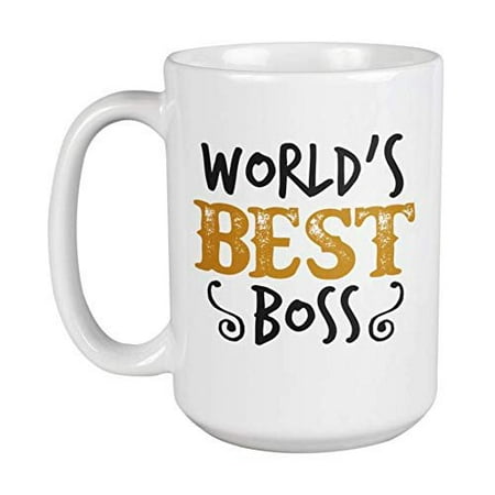 World's Best Boss Novelty Appreciation Coffee & Tea Gift Mug, Drinking Cup, Merchandise, And Office Supplies For Bosses Like Manager, Supervisor, Administrator, Chief, Team Leader & Employer