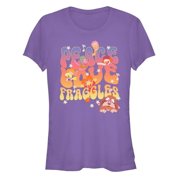 Junior's Fraggle Rock Peace and Love Graphic T-Shirt