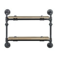 thumbnail image 4 of ACME Brantley Wall Rack with 2 Wooden Shelves in Oak and Sandy Black, 4 of 5