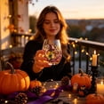 thumbnail image 6 of Patterned Clear Stemless Tumblers, Curved Ergonomic Drinking Glasses, Fall Themed Beverage Glassware for Cocktails, Iced Coffee and Daily Table Use, 6 of 6