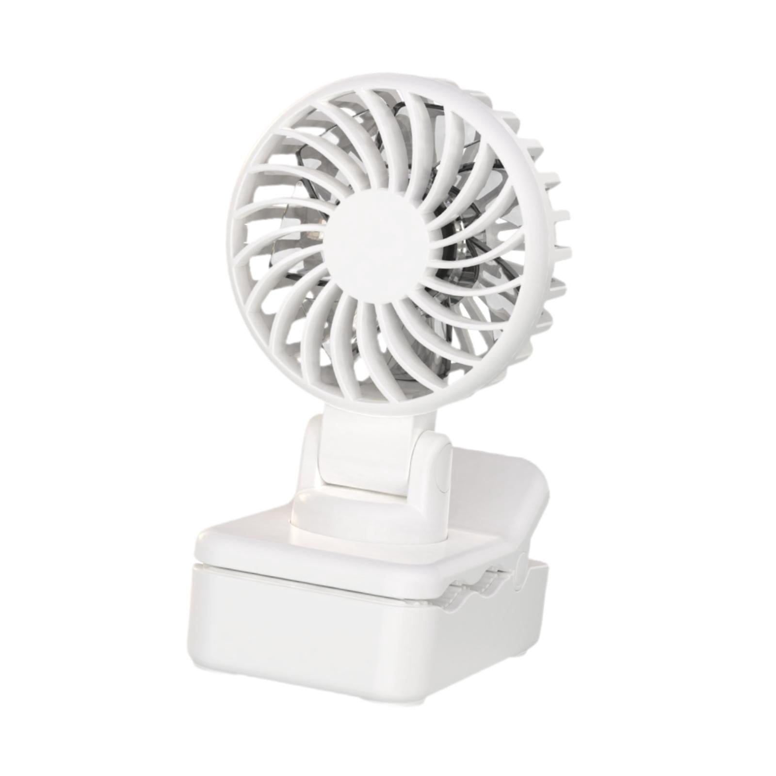 Fancyes Clip on Fan Mini Personnel Desk Fan Light Multi -use -use -summer Gifts for Office Kitchens -wandercamping -Camping -cycling Cycling White