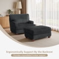 thumbnail image 5 of UIXE Oversized Armchair with Ottoman Bench, Accent Chair Upholstered Indoor Chaise Lounge for Living Room, Comfy Single Sofa Large Arm Chair Bedroom Reading Seat, Dark Gray, 5 of 7