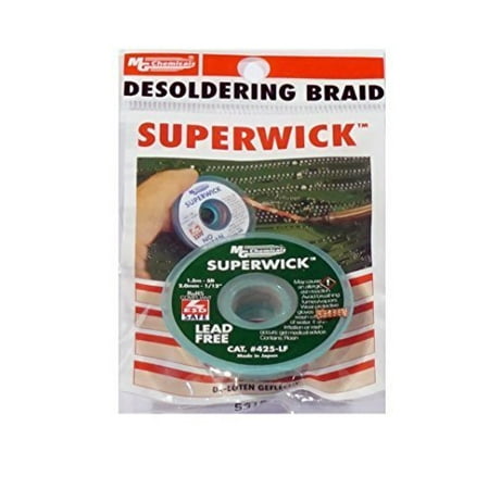 - MG Chemicals Desoldering Braid #3 Fine Braid Super Wick for Lead Free Solder, 0.075' Width x 5' Length