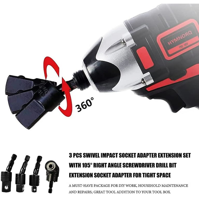 Pieces Right Angle Drill Attachment 105° Screwdriver Drill Bit