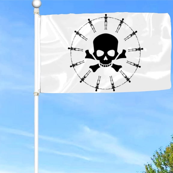 Bayyon Skull and Crossbones Flag Banner with Grommets 3x5Feet Man cave Decor