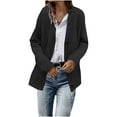 thumbnail image 2 of BEFOKA Women's Chunky Knit Open Front Sweater Long Sleeve Button Loose Short Cardigan Outerwear Coats, 2 of 6