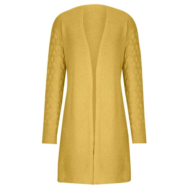 Yuyuzo Womens Sweater Cardigans Open Front Long Sleeve Ribble Knit Fall Casual Outwear Coats Solid Color