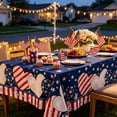 thumbnail image 5 of XGFHYJEH 4th of July Tablecloth, Patriotic Decorations Red White and Blue Print Table Cloth, Memorial Day Table Cloth American Flag for Independence Day Indoor Outdoor Pool Party Decor, 150*200cm, 5 of 5