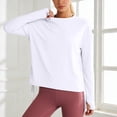 thumbnail image 4 of FUYUDY Women Blouse Loose Fit Drawstring Yoga Tops Long Sleeve Workout Shirt For Running Gym Athletic Breathable Casual Activewear Fashionable Female Solid Color Dailywear, 4 of 5