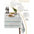 thumbnail image 3 of Turquoise Striped Tablecloth Rectangle Table Cloth 60x120, Waterproof Tablecloth Outdoor Table Cloth, Farmhouse Pinstripes Geometric Color Washable Table Cover for Kitchen Dinning Party, 3 of 8