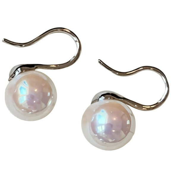 1 Pair Earring for Women, S925 Sterling Silver High Heel Pearl Earrings, Austrian Pearl, Unique Design, Safe for Sensitive Skin, Multiple Sizes