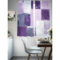 thumbnail image 4 of Abstract Gray Sheer Curtains 72 Inches Long 2 Panels Purple Mottled Graffiti Color Block Modern Art Light Filtering Semi Sheer Window Curtains Drapes for Bedroom Living Room 52"x72", 4 of 7
