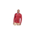 thumbnail image 1 of Geoffrey Beene Mens Windowpane Quarter-Zip Pullover Sweater, Red, Big & Tall, Big 2X, 1 of 1