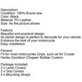 thumbnail image 5 of Manillar de cuero MotorGenic para motocicleta cubiertas de palanca de agarre freno de embrague con flecos color negro, 5 of 5