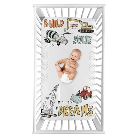 UPC: 0846480077527 | Construction Truck Photo Op Fitted Crib Sheet by Sweet Jojo Designs