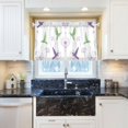 thumbnail image 5 of Yayeee Kitchen Curtains Tier Pair Light Filtering 27"x24" Rod Pocket Short Cafe Window Panel, Purple Birds, 5 of 7