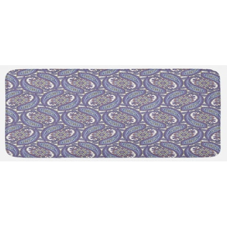 

Paisley Kitchen Mat Tribal Floral Ornamental Patterned Design with Raindrop Like Shapes Art Plush Decorative Kitchen Mat with Non Slip Backing 47 X 19 Blue and Purple by Ambesonne