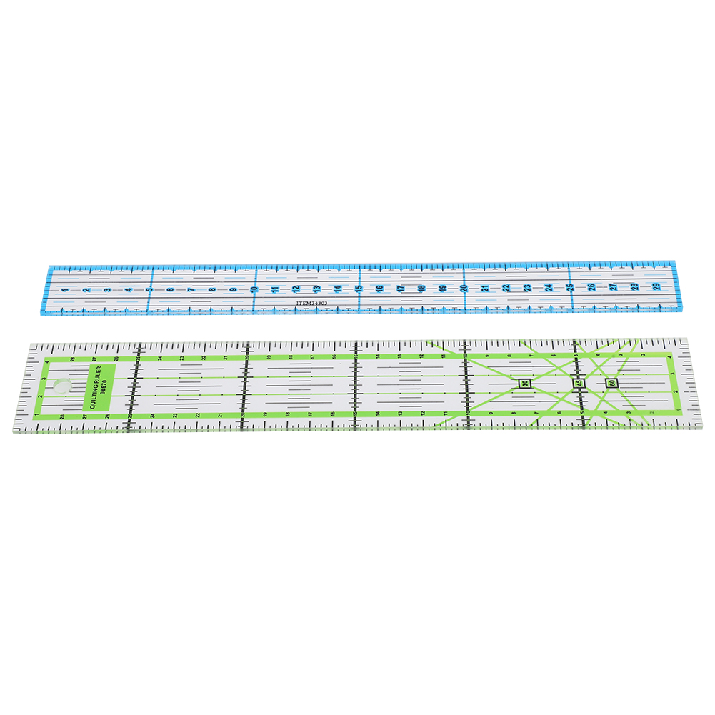 Tebru 2pcs Sewing Clothes Ruler Acrylic Patchwork Ruler Rectangle