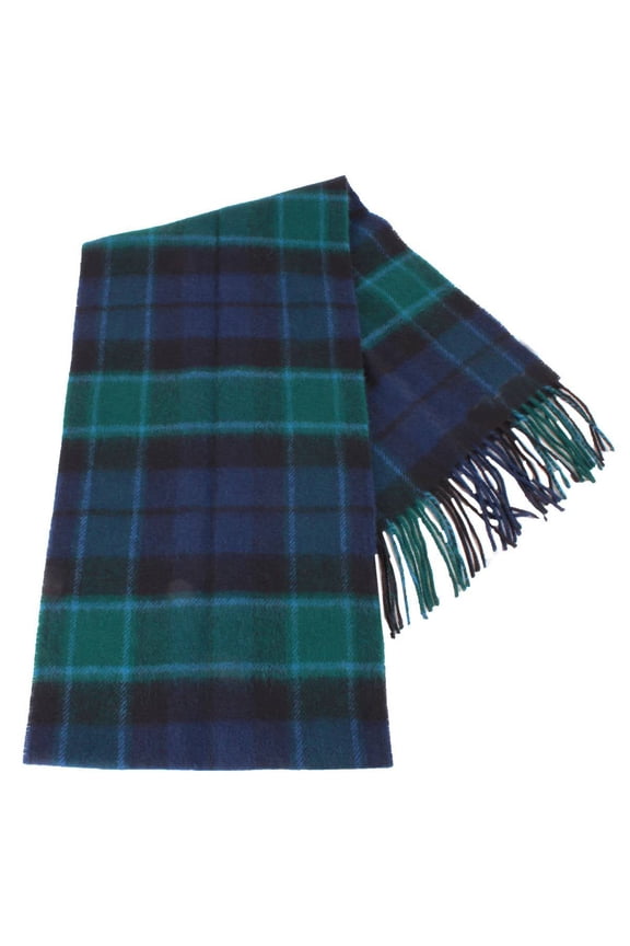 Bowhill Graham of Menteith Modern Lambswool Tartan Scarf - Blue/Green