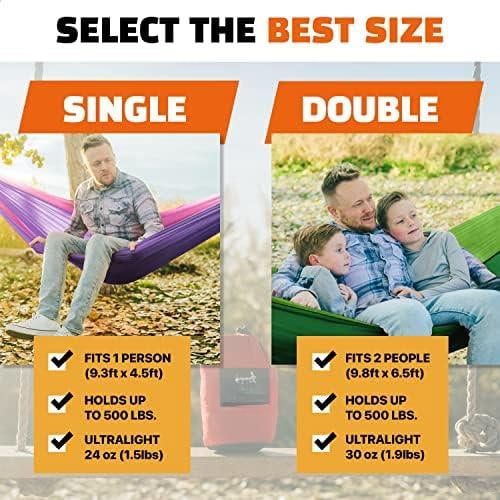 Camping Hammock For Adults & - Portable Hammocks Outside Hamacas Para Adultos Outdoor Single Double Two 2 Person Hamaca/hamacs/amacas Heavy Duty Tree Travel Hamock